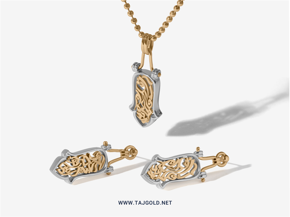 گوشواره و گردنبند با جنس یکسان